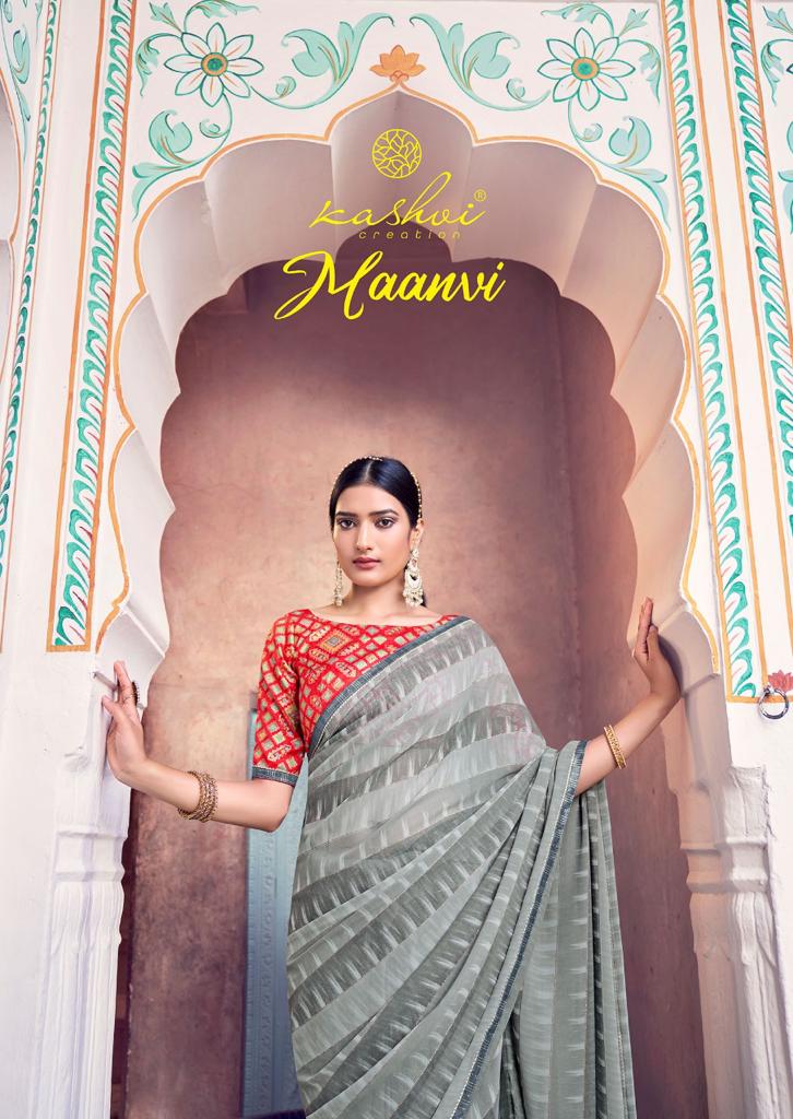 Kashvi Maanvi Regular Wear Printed Georgette Latest Designer Saree Collection 